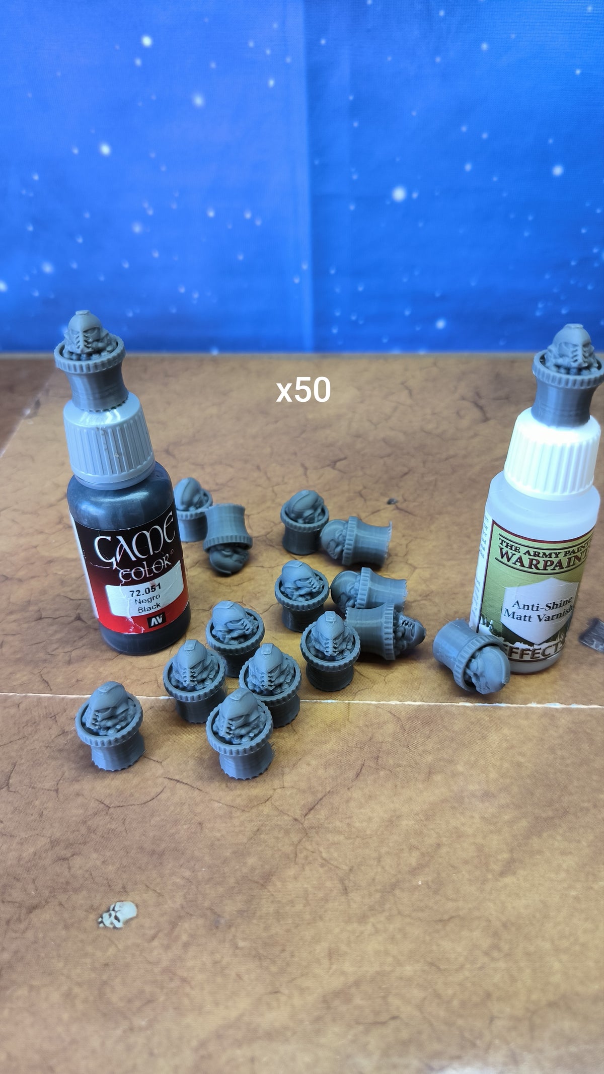 Toppers bouchons : 50 casques pour pots de peinture Vallejo / Army Painter
