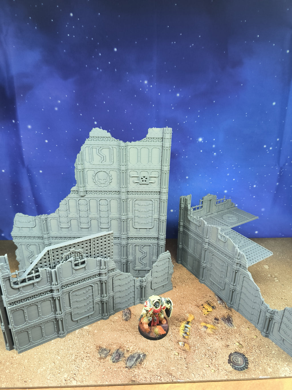 Indus Foldable : set 3 décors industriels pliants en ruine pour table de jeu wargame