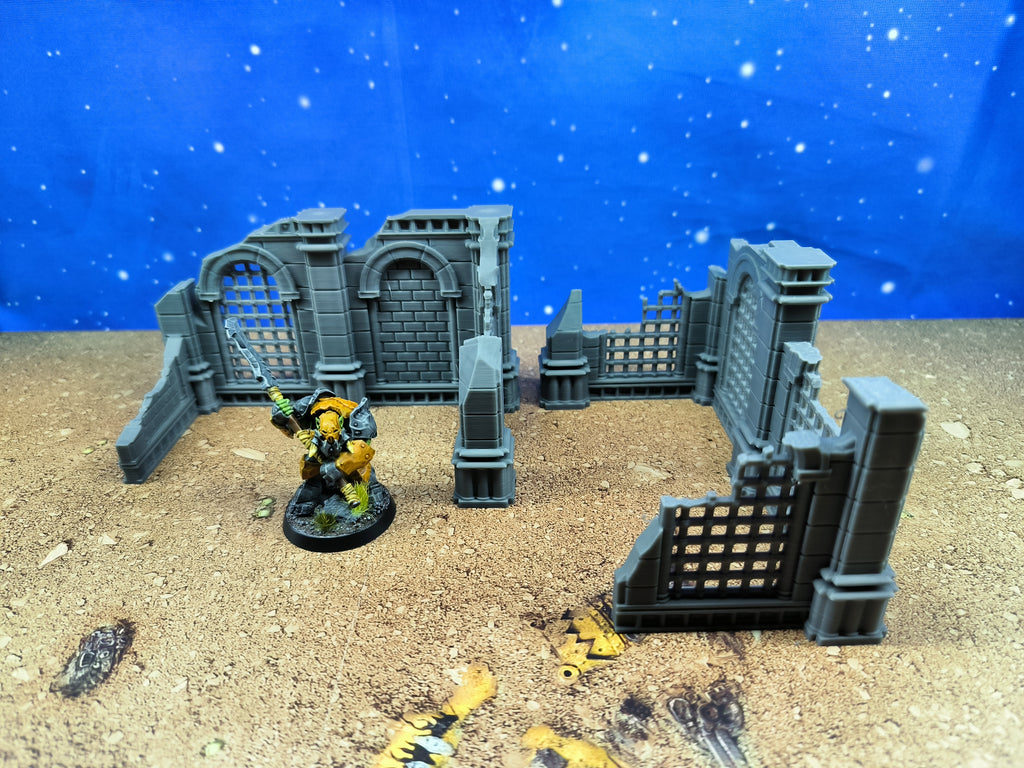 Ancient city: Ruined walls for wargame U