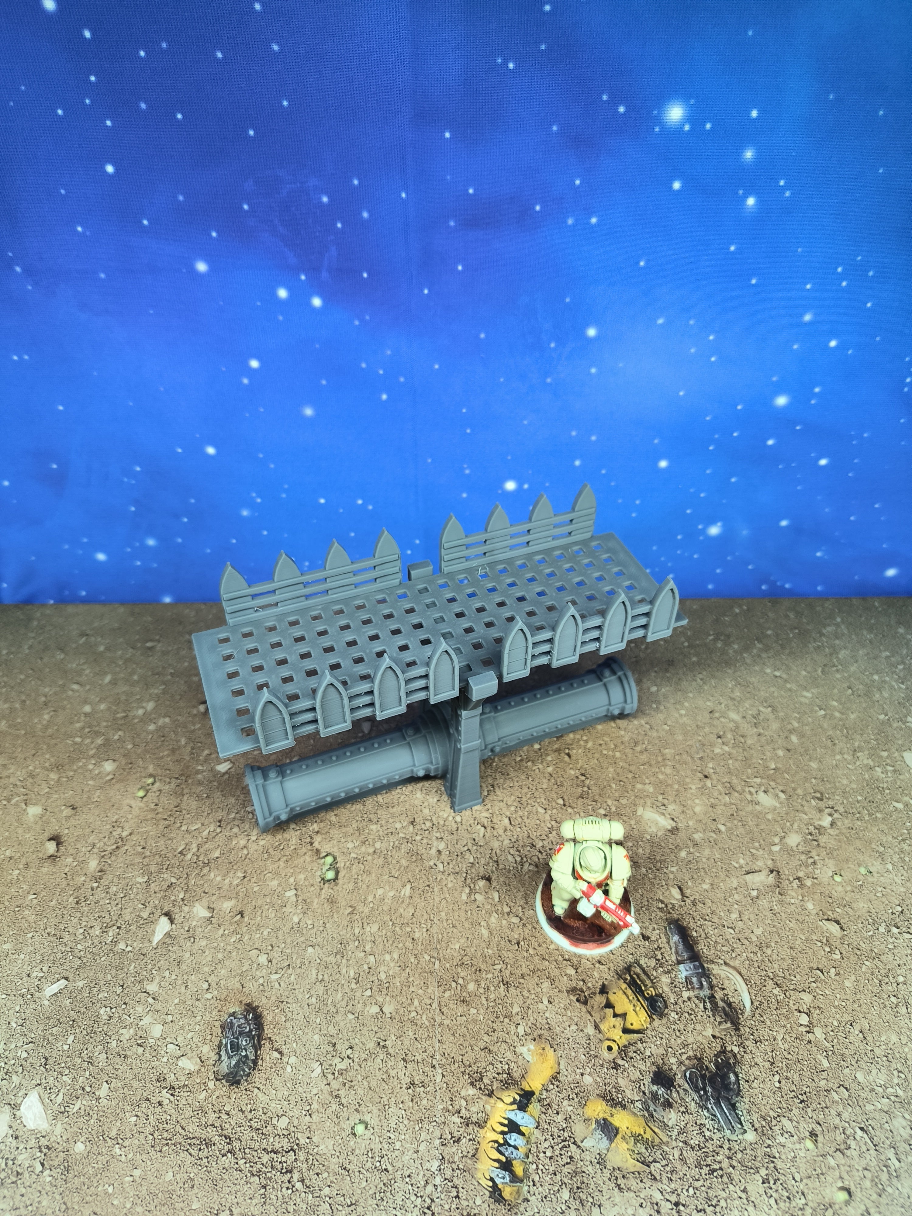 Forge city: Futuristic industrial gangway for wargame
