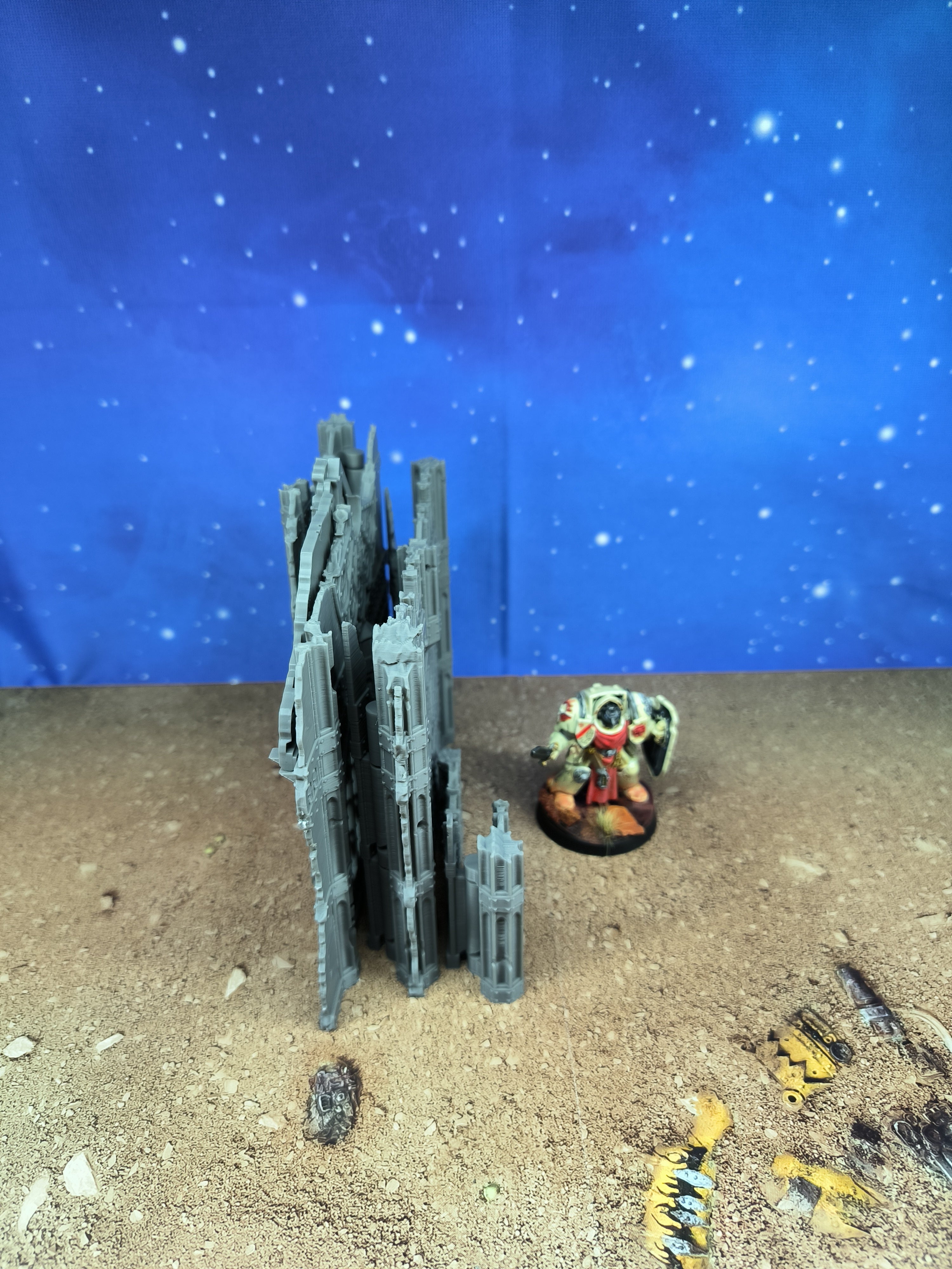 Gothic Foldable V11 : set 3 petits décors gothiques pliants en ruine pour table de jeu wargame