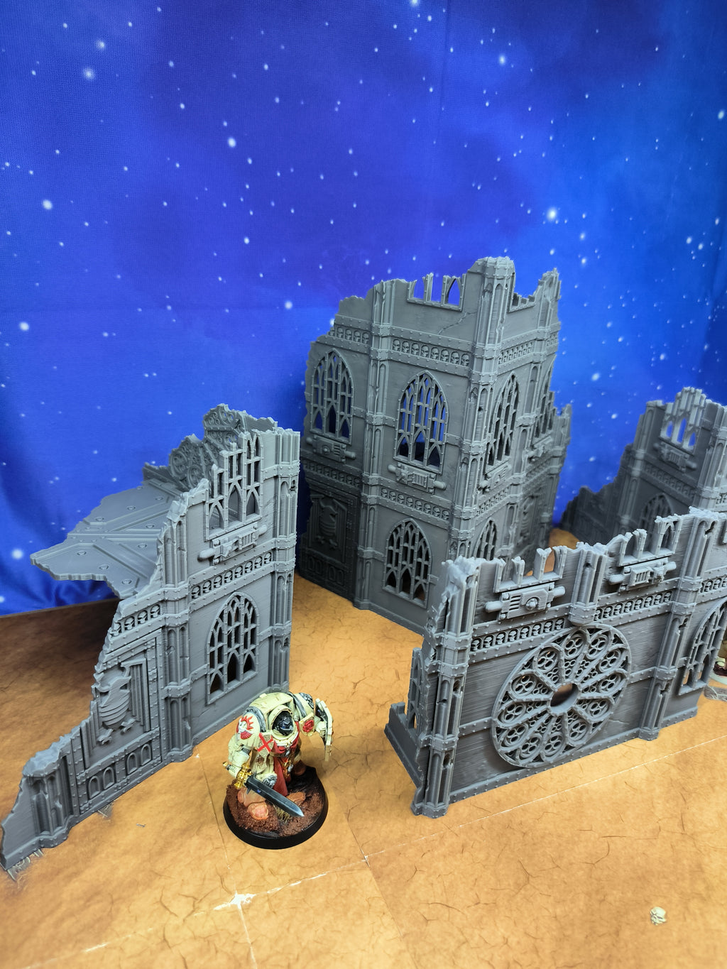 Gothic Foldable V11 : set 4 décors gothiques pliants en ruine pour table de jeu wargame