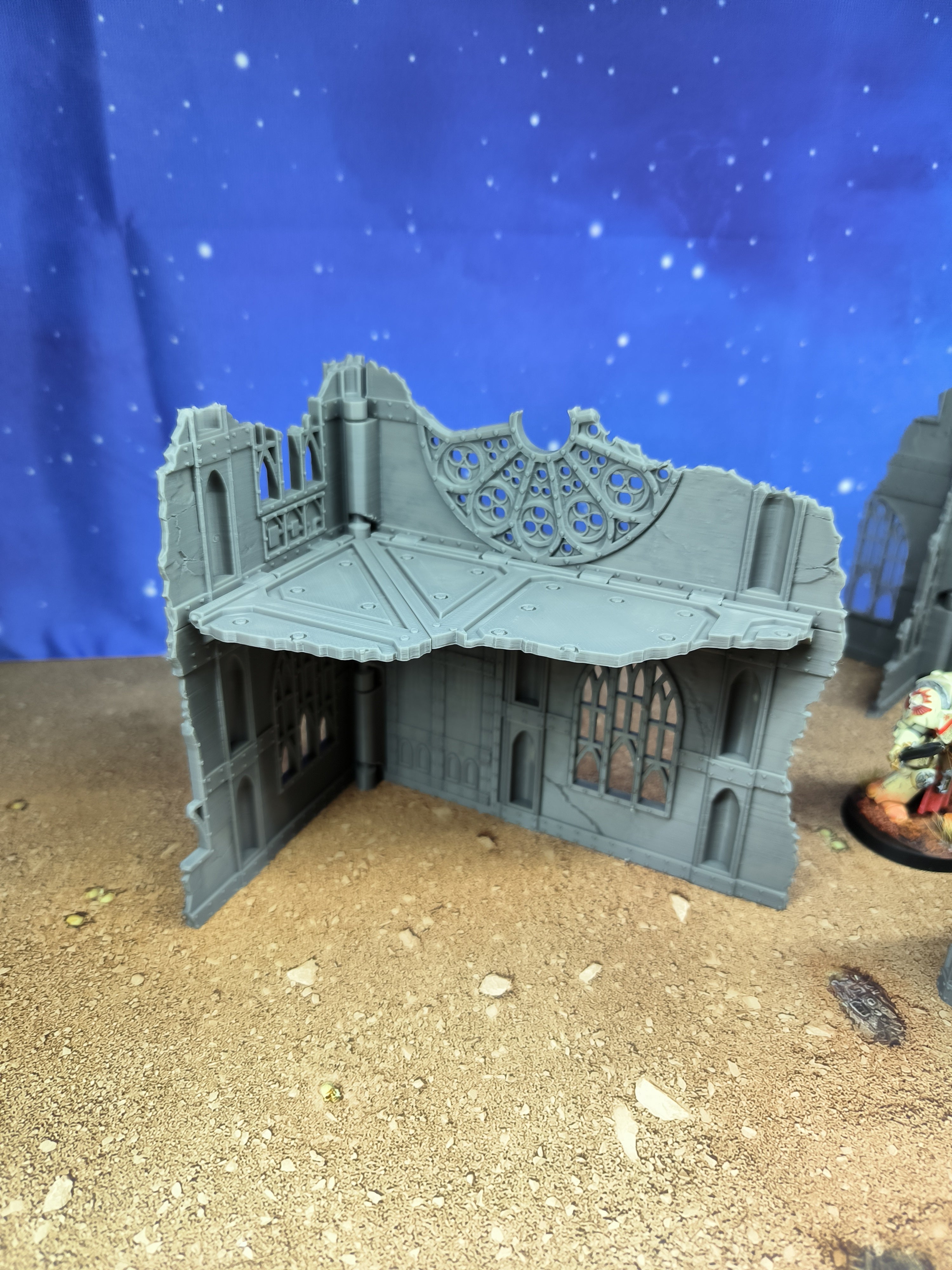 Gothic Foldable V11 : set 3 petits décors gothiques pliants en ruine pour table de jeu wargame