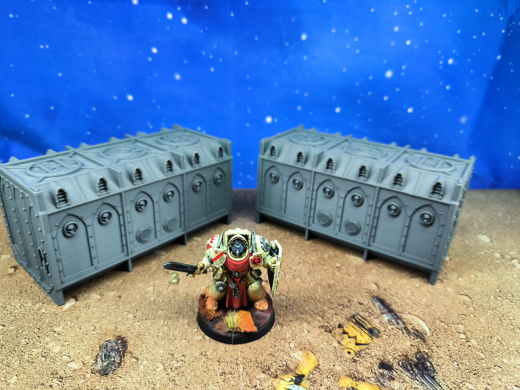 Gothic Foldable : duo de containers gothiques pour table de jeu wargame