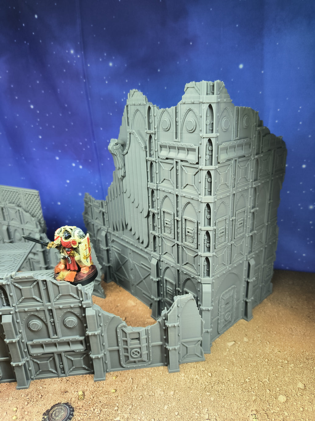 Armored Foldable : set 3 décors militaires pliants en ruine pour table de jeu wargame