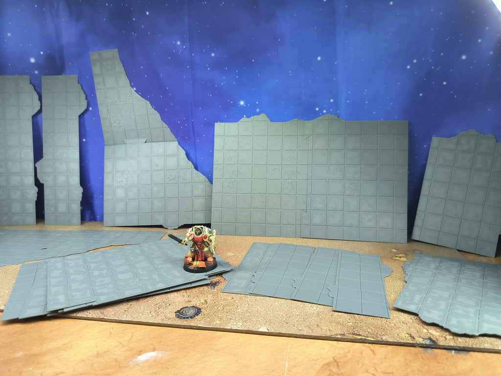 Zone terrains V11 : set 16 gabarits de décors pour table de jeu wargame W40K